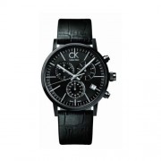 Calvin Klein - K7627401 - Montre Homme - Quartz - Chronographe - Bracelet cuir noir